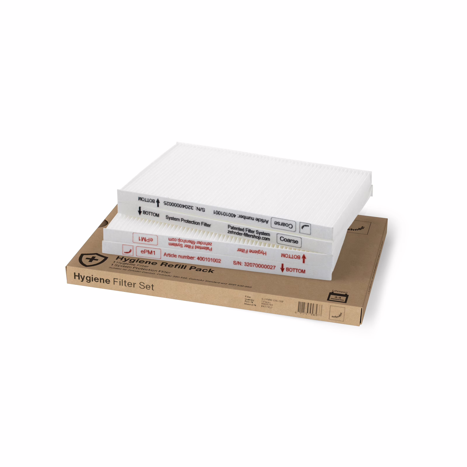 Hygienefilter-Nachfüllset– Zehnder ComfoAir 300-550 F7/G4 – Bild 4